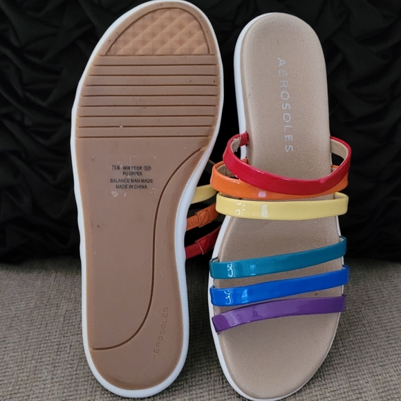 AEROSOLES WINDSOR MULTI STRAP RAINBOW SANDALS - Picture 7 of 11